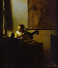 Haga click para ver la imagen ampliada woman playing a lute near a window.jpg